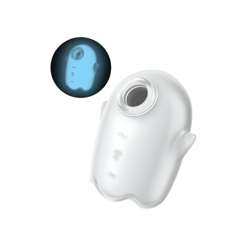 Вакуумний стимулятор Satisfyer Glowing Ghost з вібрацією, білий, 8.4 х 5.8 см - Зображення 2