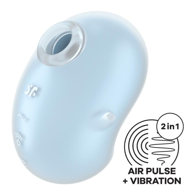 Вакуумний стимулятор Satisfyer Cutie Ghost з вібрацією, блакитний, 9.1 х 5.5 см - Зображення 2