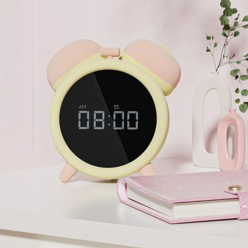 Вібратор-будильник BeYourLover Adult Clock з функцією смоктання, з додатком, жовто-рожевий, 8 х 6 см - Зображення 3