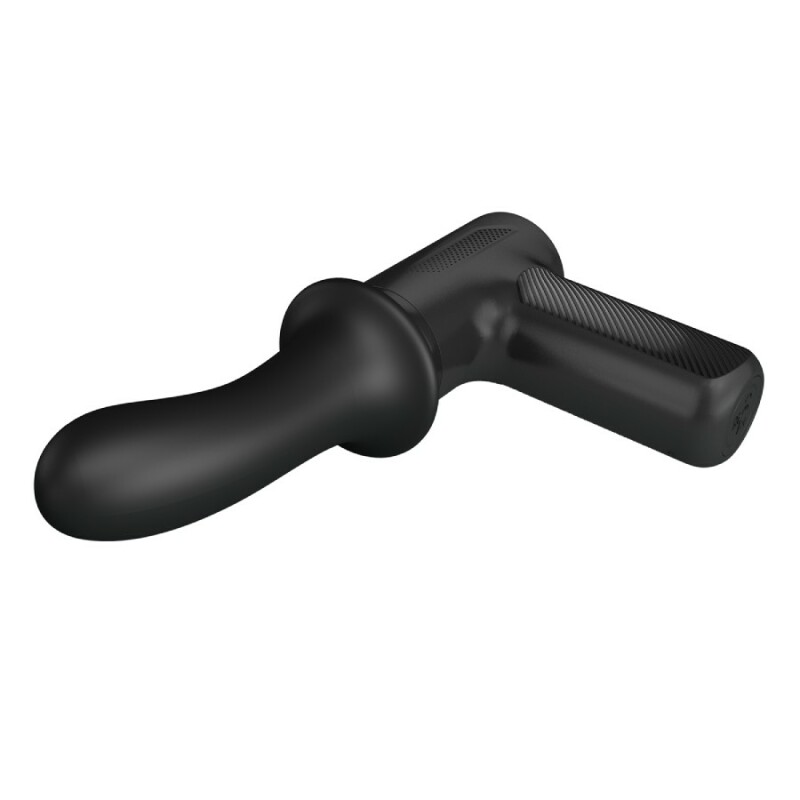 Вібратор-пістолет Pretty Love Massage Gun з фрикціями, чорний, 13.6 х 3.9 см - Зображення 5