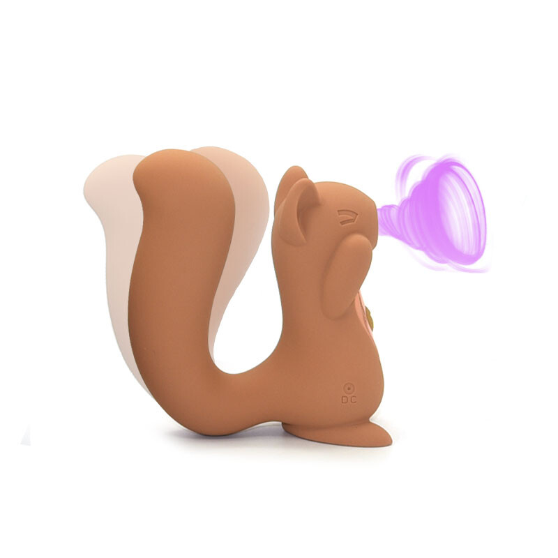 Вакуумний стимулятор клітора Sweet Em Sneaky Squirrel бежевий, з вібрацією, 10.5 х 8.9 см - Зображення 3