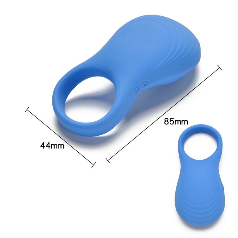 Ерекційне віброкільце Sweet Em Vibe Ring з пультом, синє, 8.5 х 4.5 см - Зображення 8