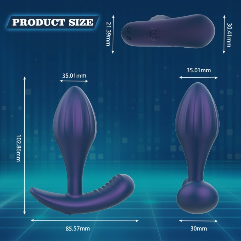 Вібромасажер простати Every Night Toys Miah з пультом, синій, 10.3 х 3.6 см - Зображення 3