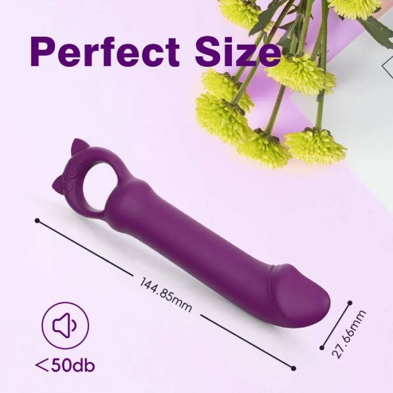 Мінівібратор Every Night Toys Grace з кільцем, фіолетовий, 14.5 х 2.8 см - Изображение 5