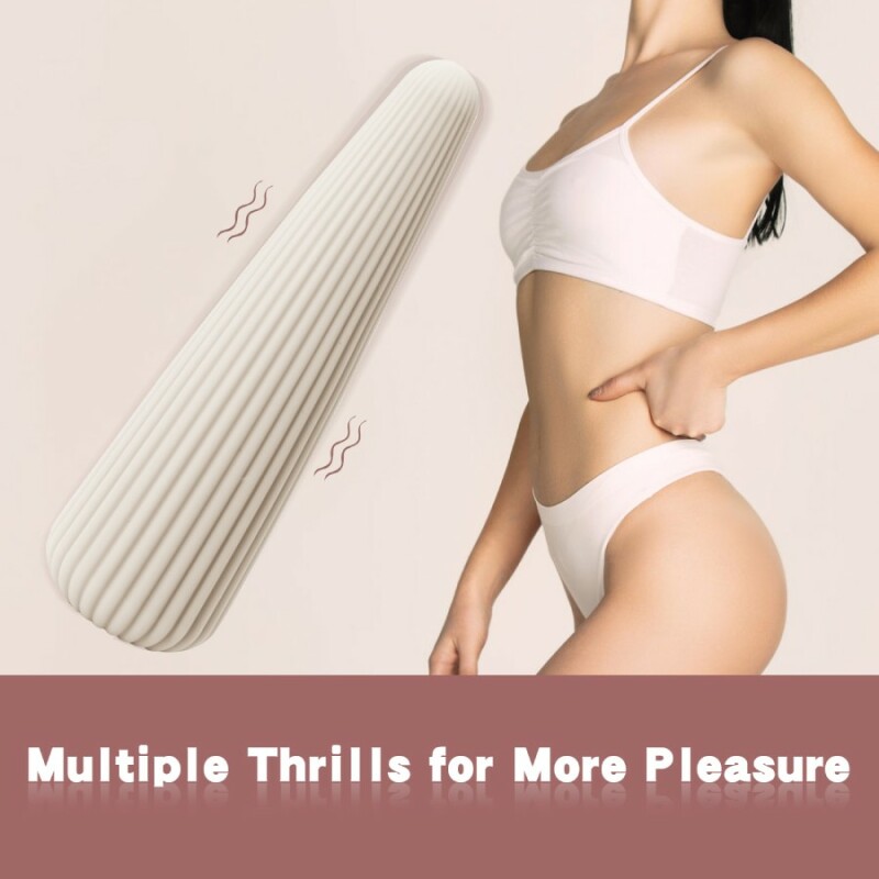 Вібратор для клітора Sweet Em Cone у формі конуса, ребристий, бежевий, 12.8 х 3.8 см - Зображення 8