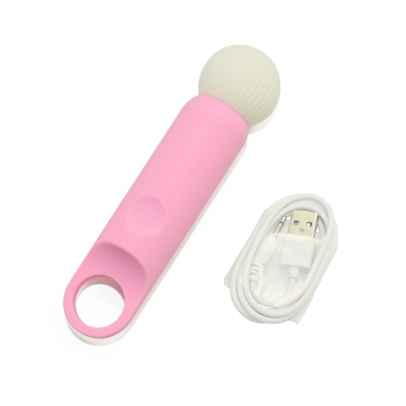 Мінівібратор-мікрофон Sweet Em Tiny Wand силіконовий, біло-рожевий, 11.8 х 3.2 см - Зображення 3