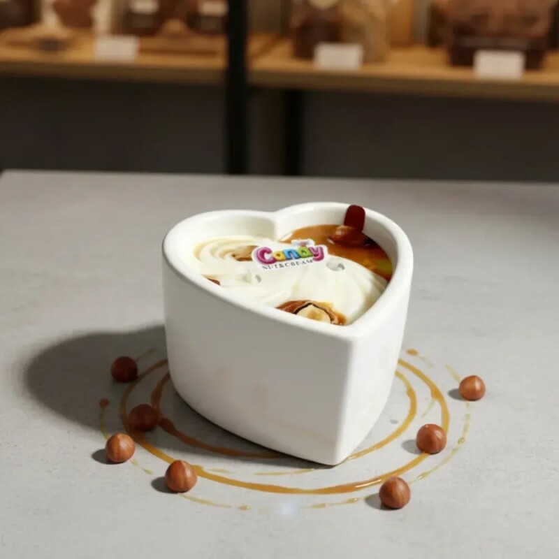 Масажна свічка з ароматом горіхового крему, 70 мл, Candy Nut Cream у формі серця - Зображення 4