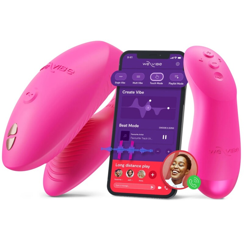 Вібратор для пар We-Vibe Chorus Pro з пультом і додатком, рожевий, 8 см - Зображення 3