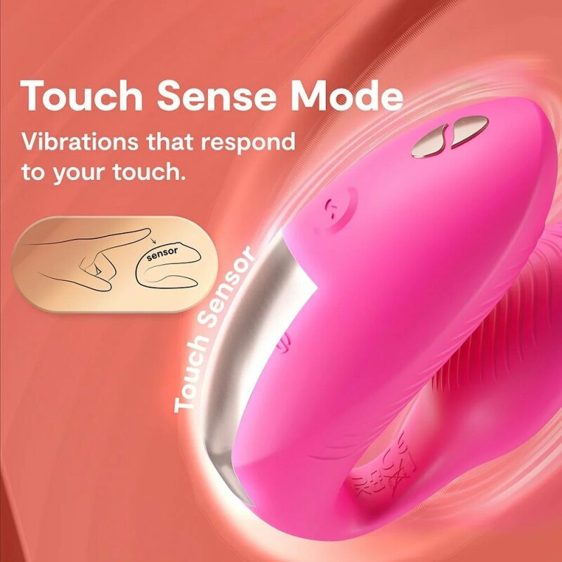 Вібратор для пар We-Vibe Chorus Pro з пультом і додатком, рожевий, 8 см - Зображення 9