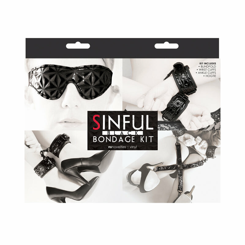 Набір БДСМ NS Novelties Sinful Bondage чорний, 4 предмета - Изображение 1