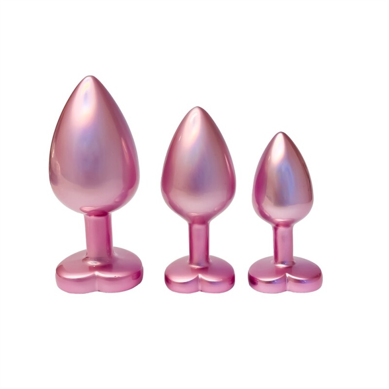 Набір анальних пробок Dream Toys Gleaming Love перламутрово-рожевий, 3 шт - Зображення 2