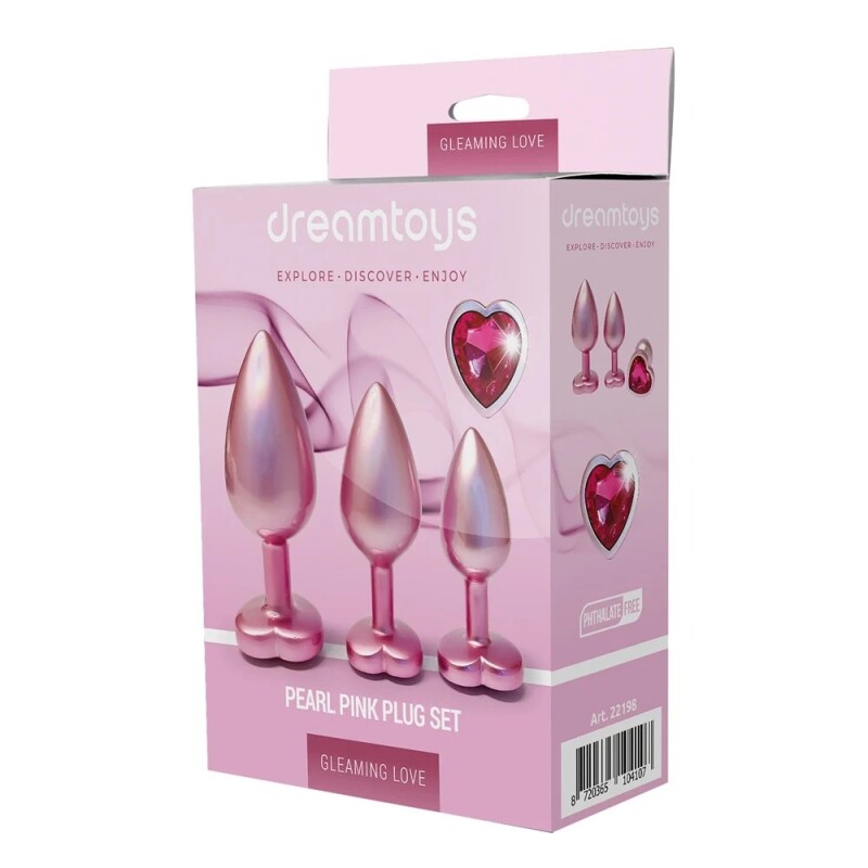 Набір анальних пробок Dream Toys Gleaming Love перламутрово-рожевий, 3 шт - Зображення 1