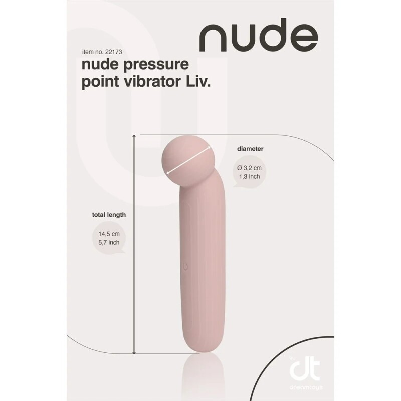 Точковий вібратор Dreamtoys Liv у форматі тревел, рожево-бежевий, 14.5 х 3.2 см - Изображение 4