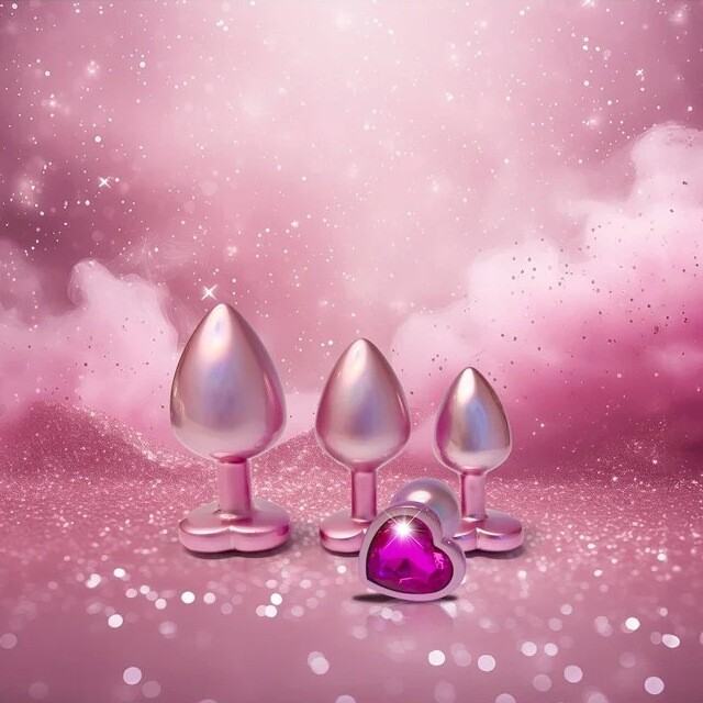 Набір анальних пробок Dream Toys Gleaming Love перламутрово-рожевий, 3 шт - Зображення 6