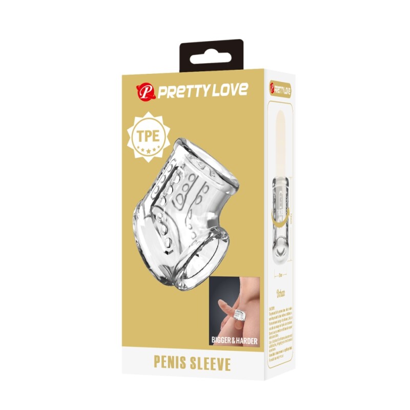 Насадка на пеніс та мошонку Pretty Love стимуююча, прозора, 7.2 х 4.7 см - Изображение 7