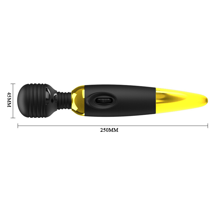 Вібратор-мікрофон Pretty Love Power Wand гнучкий, чорно-золотий, 25 х 4.5 см - Зображення 8