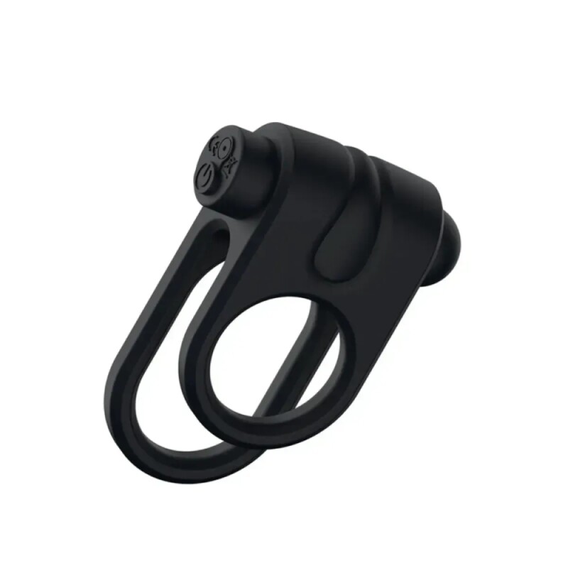 Ерекційне віброкільце Passion Play подвійне, чорне, 8.6 х 6.3 см - Изображение 2