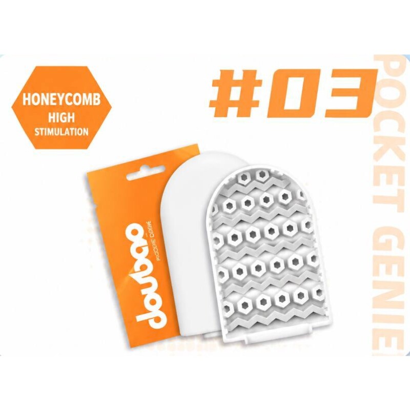 Міні мастурбатор DOU BAO HONEYCOMB Pocket Genius з рельєфом стільника, білий, 8.2 х 5.2 см - Изображение 1