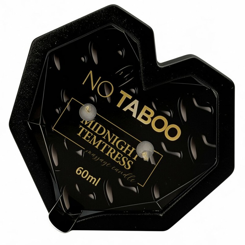 Масажна свічка у формі серця, 60 мл, NO TABOO Midnight Temptress сандал + пачулі + ладан - Изображение 2