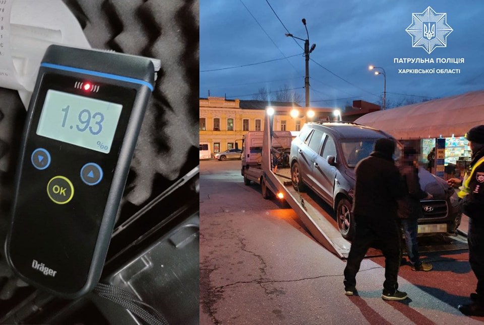Сел пьяным за руль, врезался в три припаркованные машины и предлагал взятку: в центре Харькова задержали водителя внедорожника, - ФОТО
